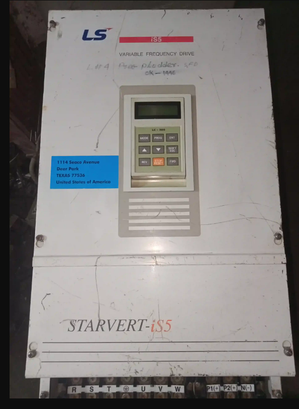 LS LG STARVERT SV370iS5-4U 37KW/50HP 10110001450 V1.2 SV-iS5 SMPS card 10110001919 V2.3 SV-iS5(H) control card. VFD variable frequency drive inverter. Motor speed controller.